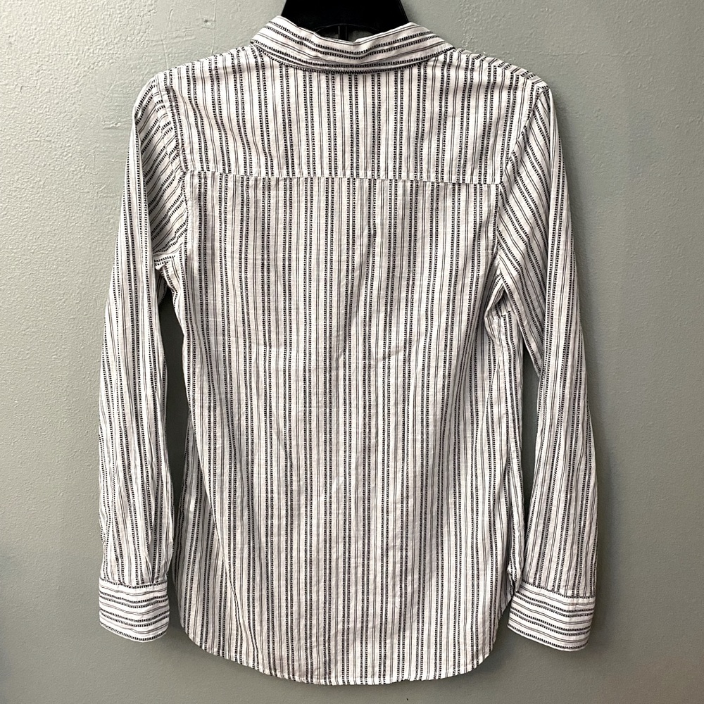 Pullover Quarter Button-Up Blouse - image 2